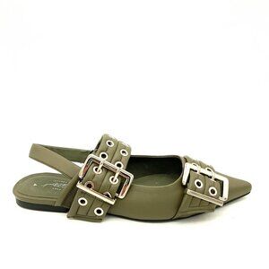Free People Olive Buckle Flats